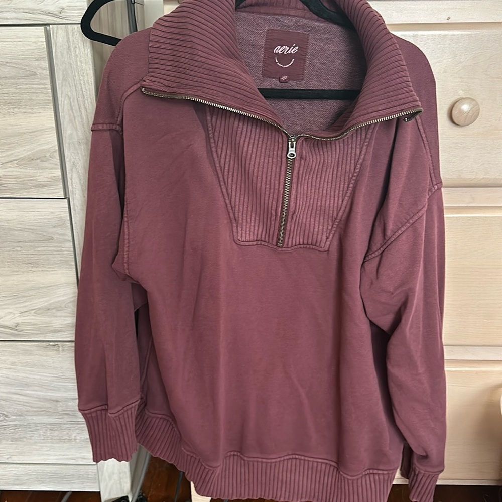 Aerie zip neck sweatshirt